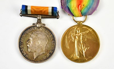 Lot 1307 - A WWI medal pair named to M2-103826...