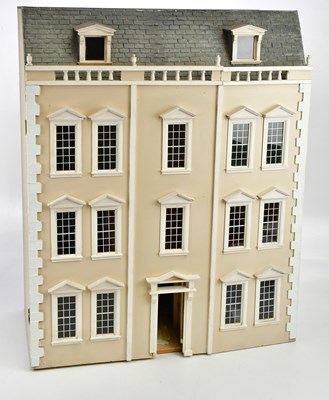 Lot 112 - A large painted modern doll's house in the...