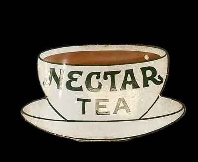 Lot 243 - A vintage enamel sign, 'Nectar Tea', 53 x 32cm.