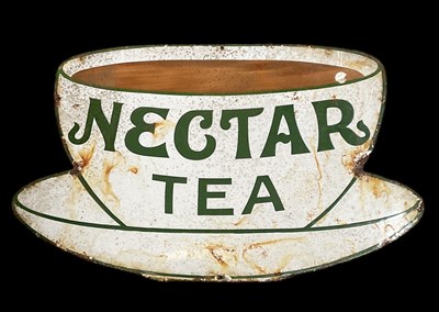 Lot 244 - A vintage enamel sign, 'Nectar Tea', 53 x 32cm.