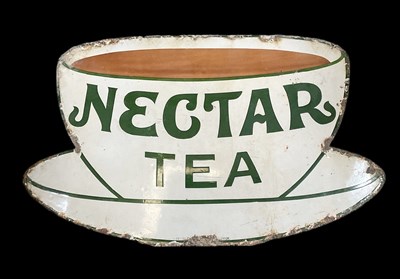 Lot 245 - A vintage enamel sign, 'Nectar Tea', 53 x 32cm.