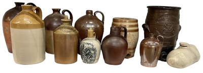 Lot 445 - Eight assorted stoneware flagons including...