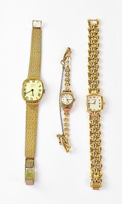 Lot 951 - A ladies' Roamer wristwatch with 9ct gold head...