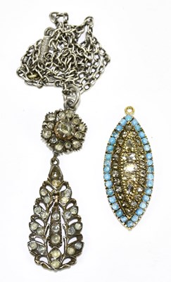 Lot 1324 - A 19th century yellow metal, turquoise and...
