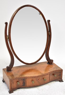 Lot 105 - A 19th century mahogany swivel toilet mirror,...