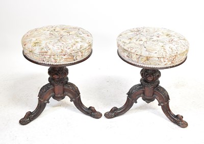 Lot 68 - A pair of 19th century and later rosewood...