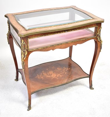 Lot 1 - A Louis XV style marquetry bijouterie table...