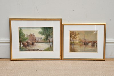 Lot 1691 - MARK COOK; two watercolours, both river scenes,...
