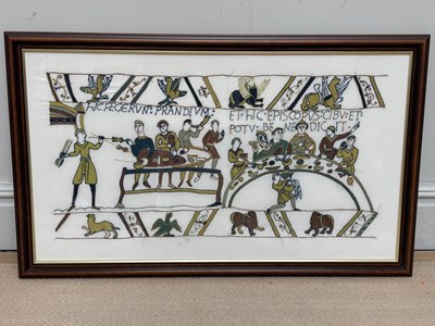 Lot 1554 - A modern section of the Bayeux Tapestry, 67 x...