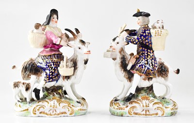 Lot 291 - DERBY; a pair of porcelain models of The...