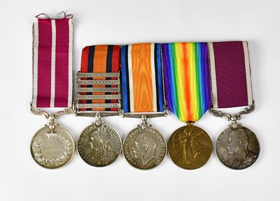 Lot 431 - A group of five military medals comprising a...