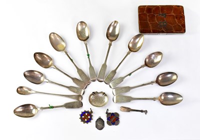 Lot 664 - Ten hallmarked silver teaspoons, four...