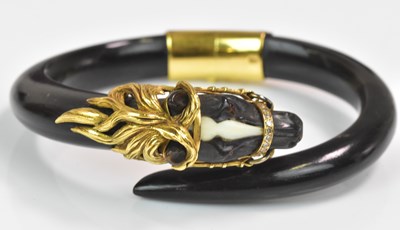 Lot 1112 - GAY FRÈRES; an ebony 18ct yellow gold mounted...