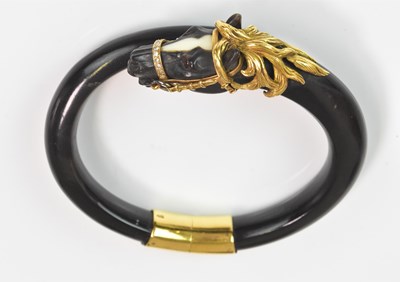 Lot 1112 - GAY FRÈRES; an ebony 18ct yellow gold mounted...