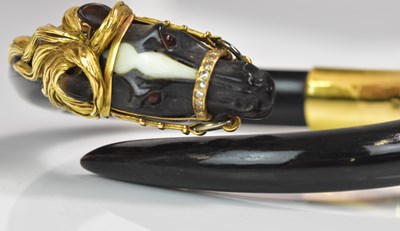 Lot 1112 - GAY FRÈRES; an ebony 18ct yellow gold mounted...