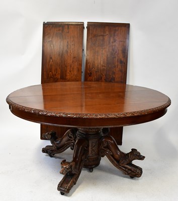Lot 14 - A Flemish oak hunt/dining table of oval form,...