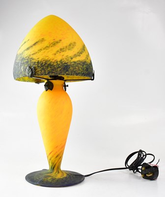 Lot 123 - An Art de France mottled glass table lamp of...