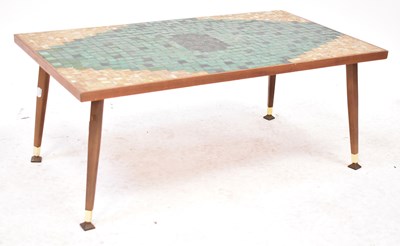 Lot 33 - A mid-20th century tile-top coffee table with...