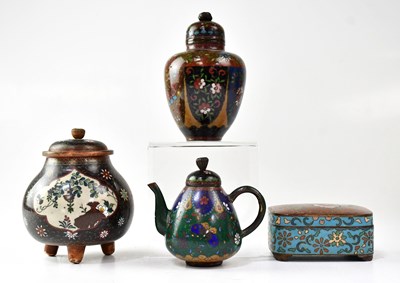 Lot 179 - Four pieces of cloisonné, each with some...