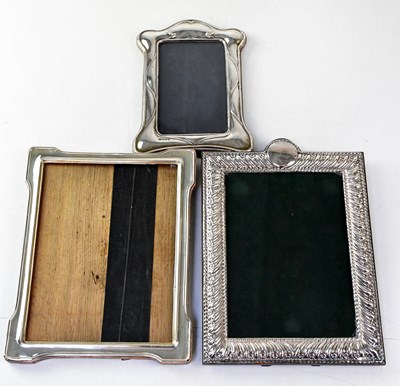 Lot 705 - Three hallmarked silver photograph frames,...