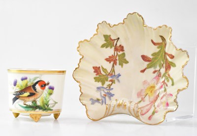 Lot 355 - ROYAL WORCESTER; a hand-painted pot with image...