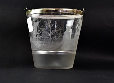 Lot 397 - A Continental glass ice bucket with etched...