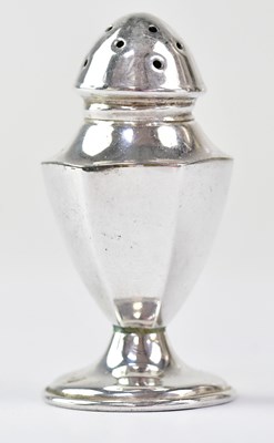 Lot 1215 - A sterling silver miniature pepperette of...