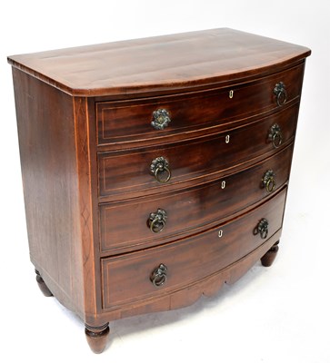 Lot 49 - A George III mahogany bow-fronted chest of...