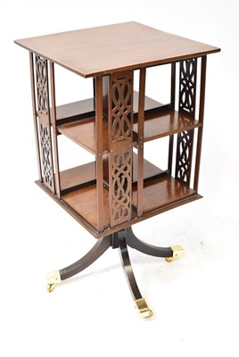 Lot 65 - An Edwardian inlaid mahogany revolving...