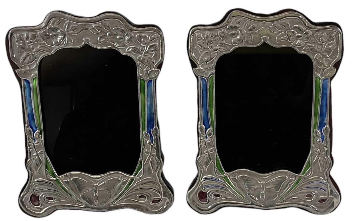 Lot 739 - A pair of sterling silver Art Nouveau style...