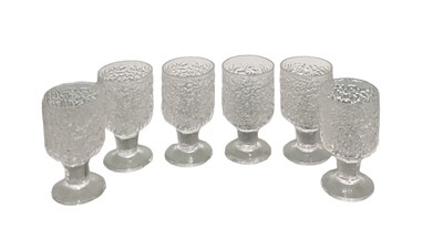 Lot 500 - WHITEFRIARS; a set of six clear sherry glasses,...