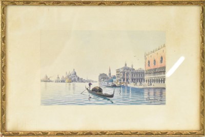 Lot 192 - UMBERTO ONGANIA (1876-1942); watercolour,...