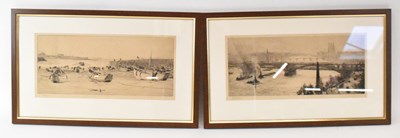 Lot 135 - WILLIAM LIONEL WYLLIE (1851-1931); a pair...