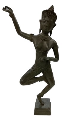 Lot 519 - A Thai bronze figure of a dancing lady, height...