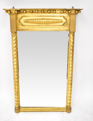 Lot 99 - A 19th century gilt wood wall mirror with...