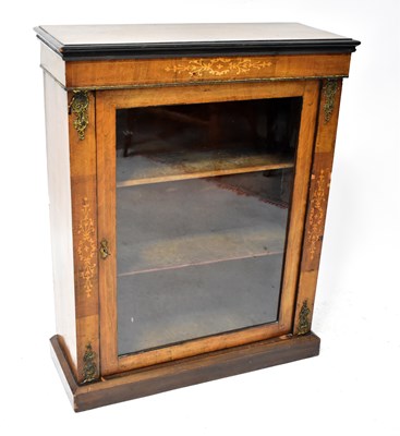 Lot 61 - A Victorian inlaid walnut glazed display...