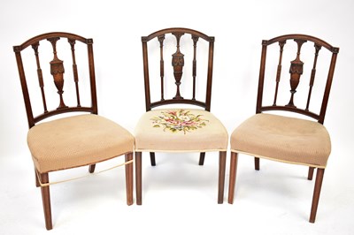 Lot 34 - Six George II splat-back dining chairs with...