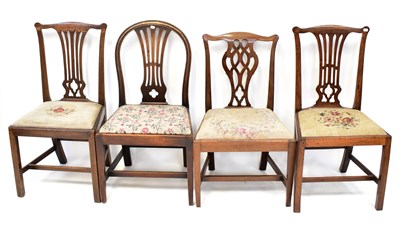 Lot 35 - Eight Georgian mahogany dining chairs of...