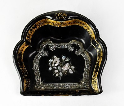 Lot 355 - A Victorian papier-mâché and mother-of-pearl...