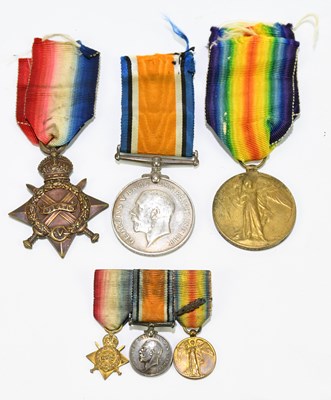 Lot 421 - A WWI medal trio awarded to 9088 Cpl H. May R....