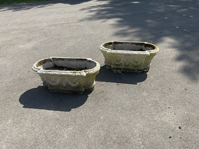 Lot 1269 - A pair of modern reconstituted stone garden...