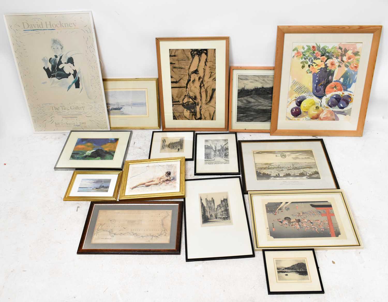 Lot 1015 - CHARLES ROWBOTHAM; watercolour, figures and...