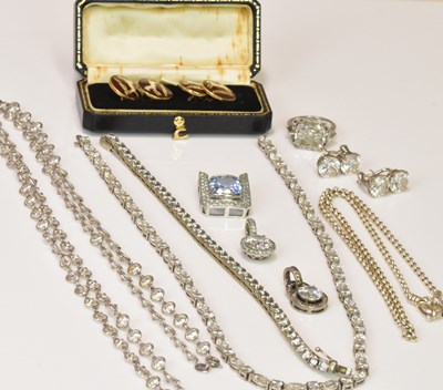 Lot 1174 - A group of costume jewellery, mainly simulated...