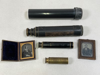 Lot 70 - Three simple small telescopes, a telescope...