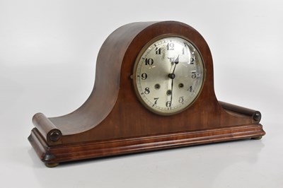 Lot 1381 - A Victorian ebonised mantel clock, the drum...