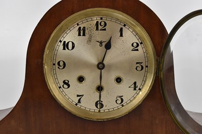 Lot 1381 - A Victorian ebonised mantel clock, the drum...