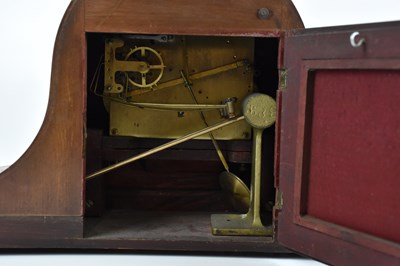 Lot 1381 - A Victorian ebonised mantel clock, the drum...