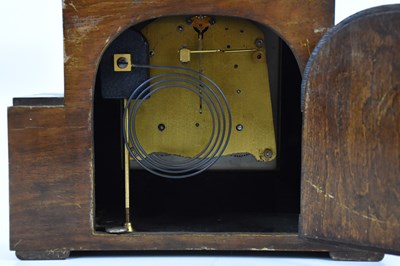 Lot 1381 - A Victorian ebonised mantel clock, the drum...