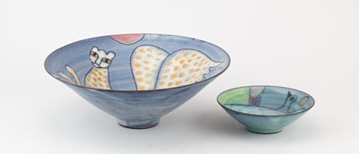 Lot 644 - TESSA FUCHS (1936-2012); a tin glazed...