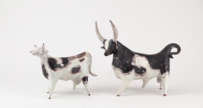 Lot 645 - TESSA FUCHS (1936-2012); two tin glazed...